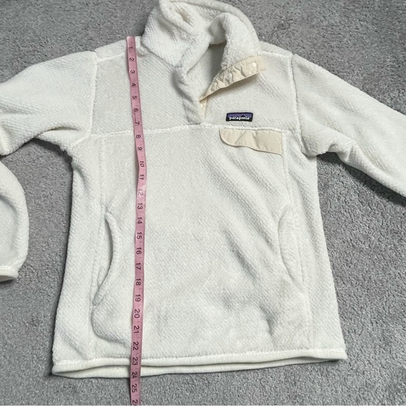 Patagonia Off White Ivory 1/4 Snap Fleece Pullover Jacket Women’s Size Small - Picture 3 of 7